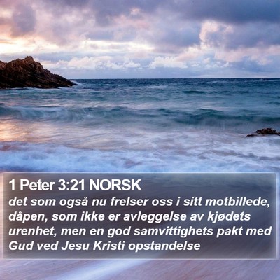 1 Peter 3:21 NORSK Bible Verse Image