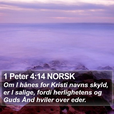 1 Peter 4:14 NORSK Bible Verse Image