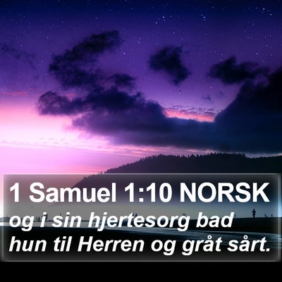 1 Samuel 1:10 NORSK Bible Verse Image