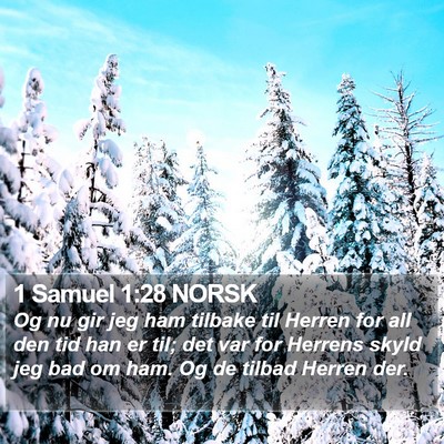 1 Samuel 1:28 NORSK Bible Verse Image