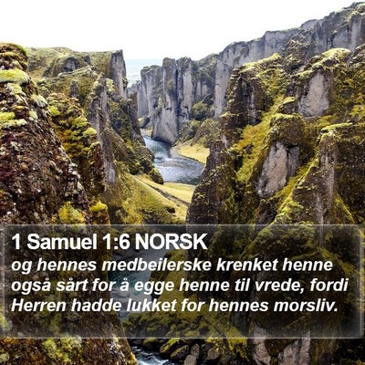 1 Samuel 1:6 NORSK Bible Verse Image
