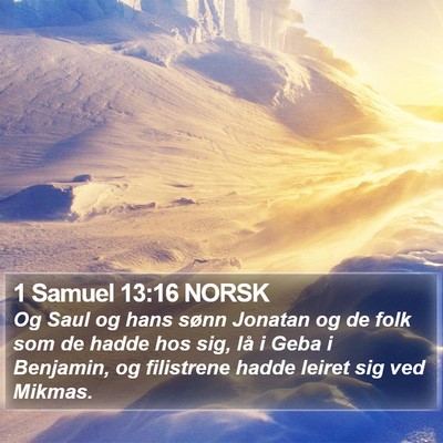 1 Samuel 13:16 NORSK Bible Verse Image