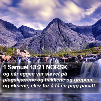 1 Samuel 13:21 NORSK Bible Verse Image