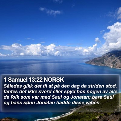 1 Samuel 13:22 NORSK Bible Verse Image