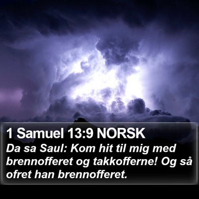 1 Samuel 13:9 NORSK Bible Verse Image