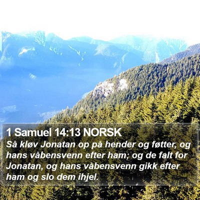 1 Samuel 14:13 NORSK Bible Verse Image