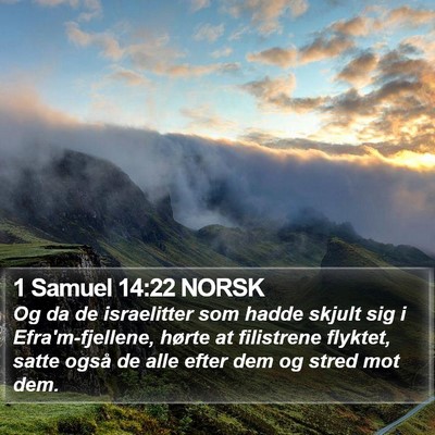 1 Samuel 14:22 NORSK Bible Verse Image