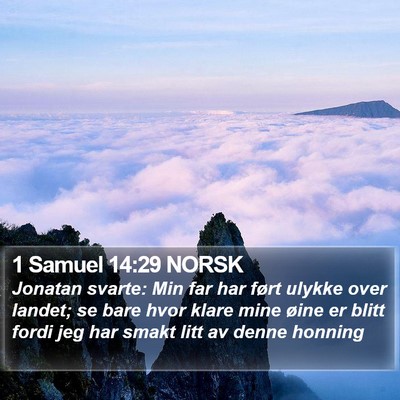1 Samuel 14:29 NORSK Bible Verse Image