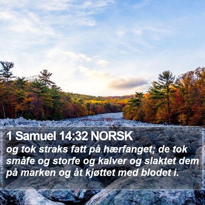 1 Samuel 14:32 NORSK Bible Verse Image