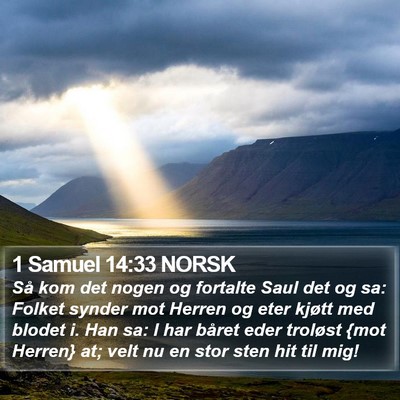 1 Samuel 14:33 NORSK Bible Verse Image