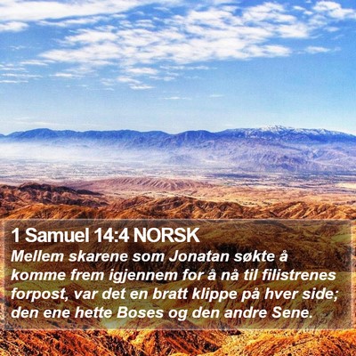1 Samuel 14:4 NORSK Bible Verse Image