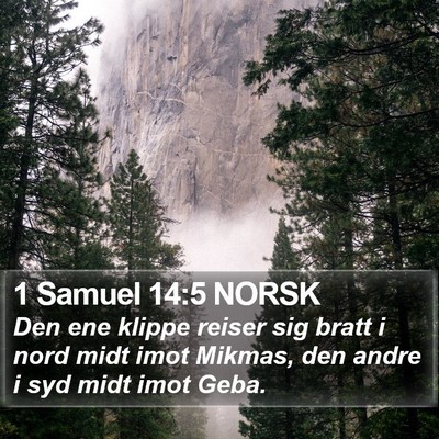1 Samuel 14:5 NORSK Bible Verse Image