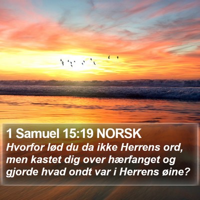 1 Samuel 15:19 NORSK Bible Verse Image