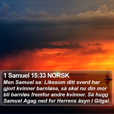 1 Samuel 15:33 NORSK Bible Verse Image