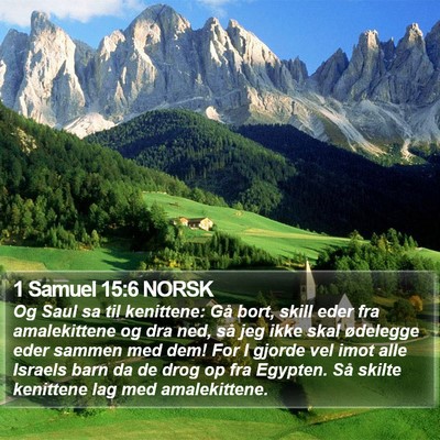 1 Samuel 15:6 NORSK Bible Verse Image