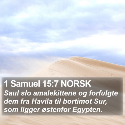 1 Samuel 15:7 NORSK Bible Verse Image