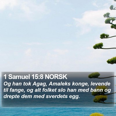 1 Samuel 15:8 NORSK Bible Verse Image