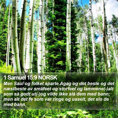 1 Samuel 15:9 NORSK Bible Verse Image