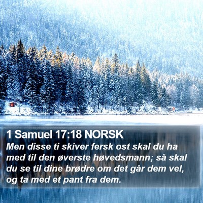 1 Samuel 17:18 NORSK Bible Verse Image
