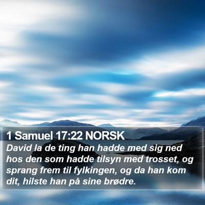 1 Samuel 17:22 NORSK Bible Verse Image