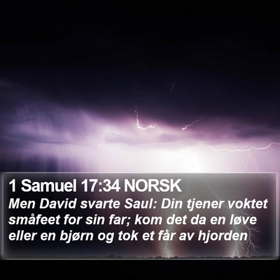 1 Samuel 17:34 NORSK Bible Verse Image