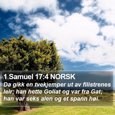1 Samuel 17:4 NORSK Bible Verse Image