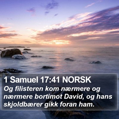 1 Samuel 17:41 NORSK Bible Verse Image