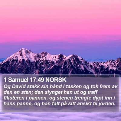 1 Samuel 17:49 NORSK Bible Verse Image
