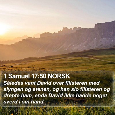 1 Samuel 17:50 NORSK Bible Verse Image