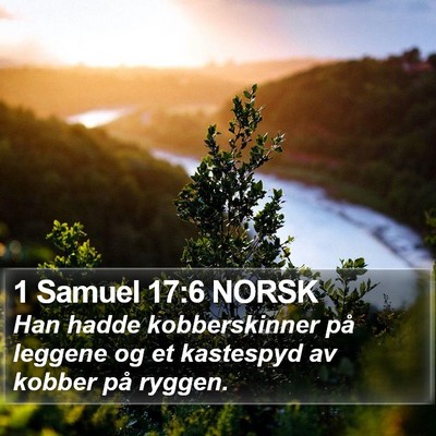 1 Samuel 17:6 NORSK Bible Verse Image
