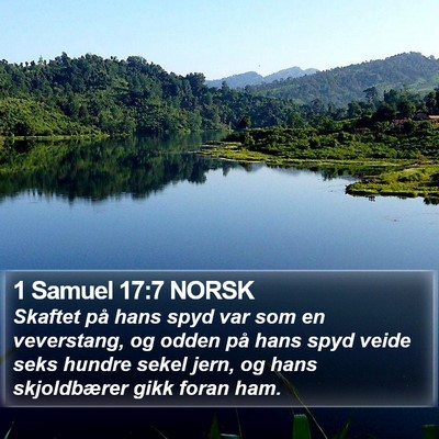 1 Samuel 17:7 NORSK Bible Verse Image