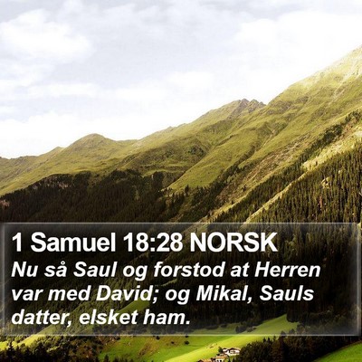 1 Samuel 18:28 NORSK Bible Verse Image