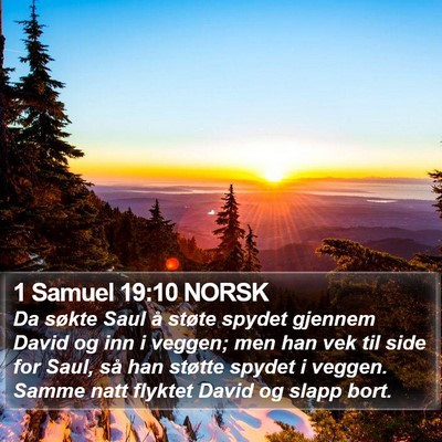 1 Samuel 19:10 NORSK Bible Verse Image
