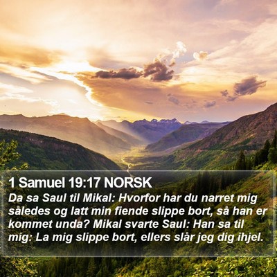 1 Samuel 19:17 NORSK Bible Verse Image