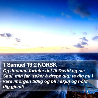 1 Samuel 19:2 NORSK Bible Verse Image