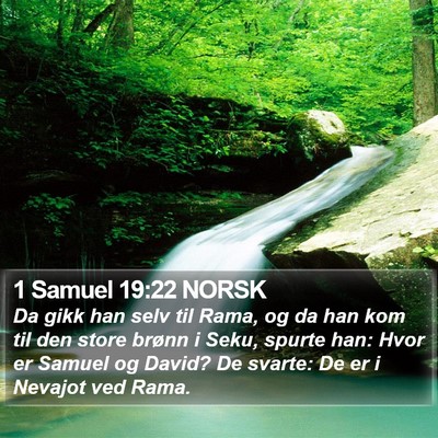 1 Samuel 19:22 NORSK Bible Verse Image