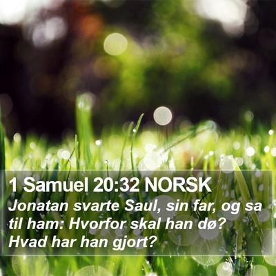 1 Samuel 20:32 NORSK Bible Verse Image