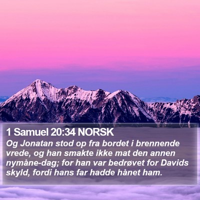 1 Samuel 20:34 NORSK Bible Verse Image