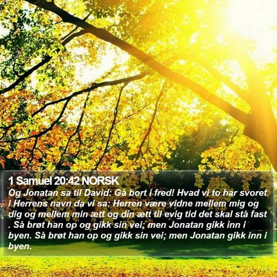 1 Samuel 20:42 NORSK Bible Verse Image