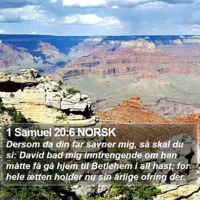 1 Samuel 20:6 NORSK Bible Verse Image