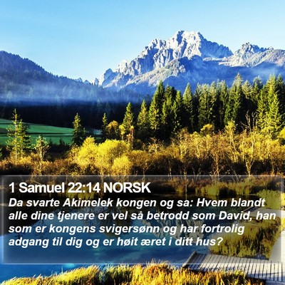 1 Samuel 22:14 NORSK Bible Verse Image