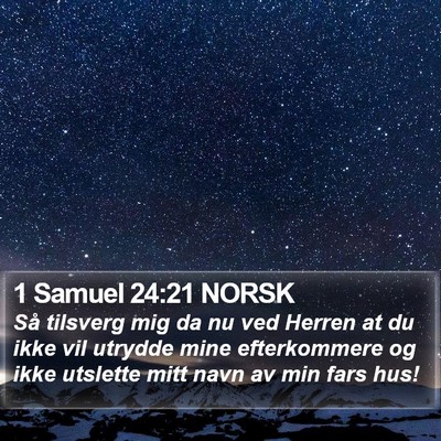 1 Samuel 24:21 NORSK Bible Verse Image