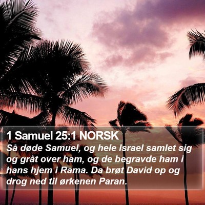 1 Samuel 25:1 NORSK Bible Verse Image