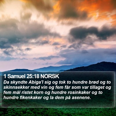 1 Samuel 25:18 NORSK Bible Verse Image
