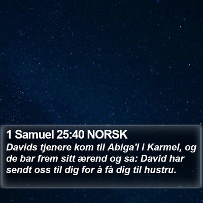 1 Samuel 25:40 NORSK Bible Verse Image