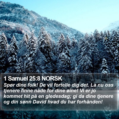 1 Samuel 25:8 NORSK Bible Verse Image