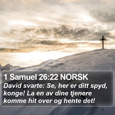 1 Samuel 26:22 NORSK Bible Verse Image
