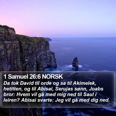 1 Samuel 26:6 NORSK Bible Verse Image