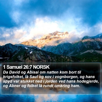 1 Samuel 26:7 NORSK Bible Verse Image