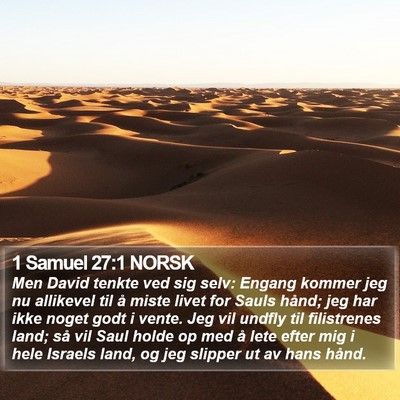 1 Samuel 27:1 NORSK Bible Verse Image